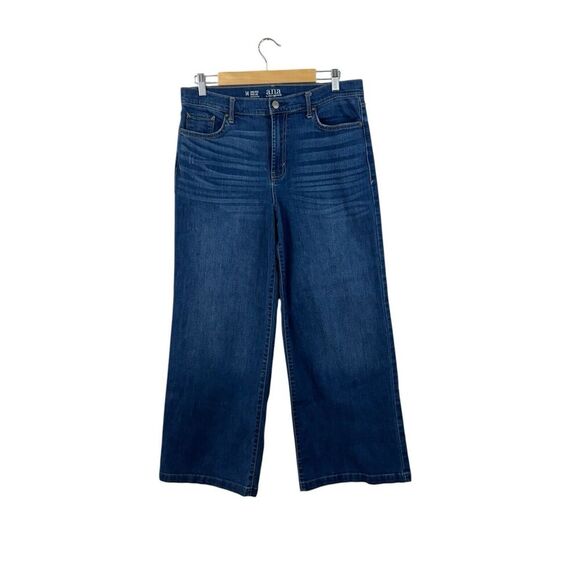 ANA A New Approach 14 High-Rise Wide Leg Jeans Cotton Stretch Blue Womens - Picture 1 of 9